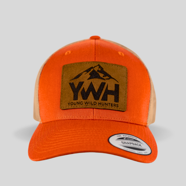 YWH Orange Leather Patch Cap