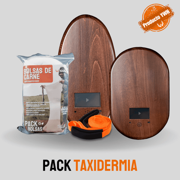 Pack Taxidermia YWH - WildScreen + Pack 2 Bolsas Transporte Carne + Correa de Arrastre - Young Wild Hunters